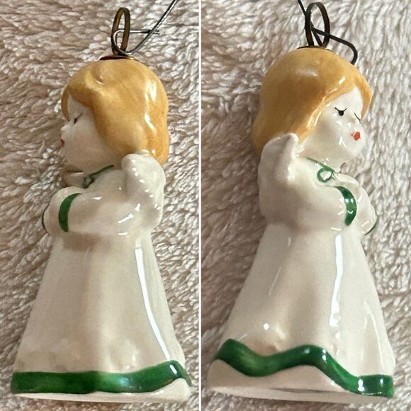 8 Vintage Assorted Porcelain Christmas Angel Ornaments Goebel Tiny Trims - Picture 7 of 10